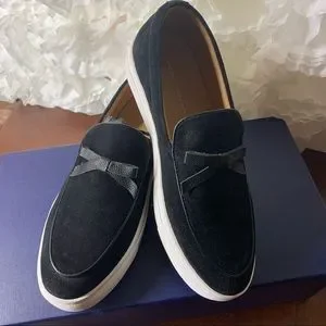 Marc Nolan | Odell Black Suede Belgian Loafer Sneakers Odell White Leather Belgian Loafer Sneakers main image 4